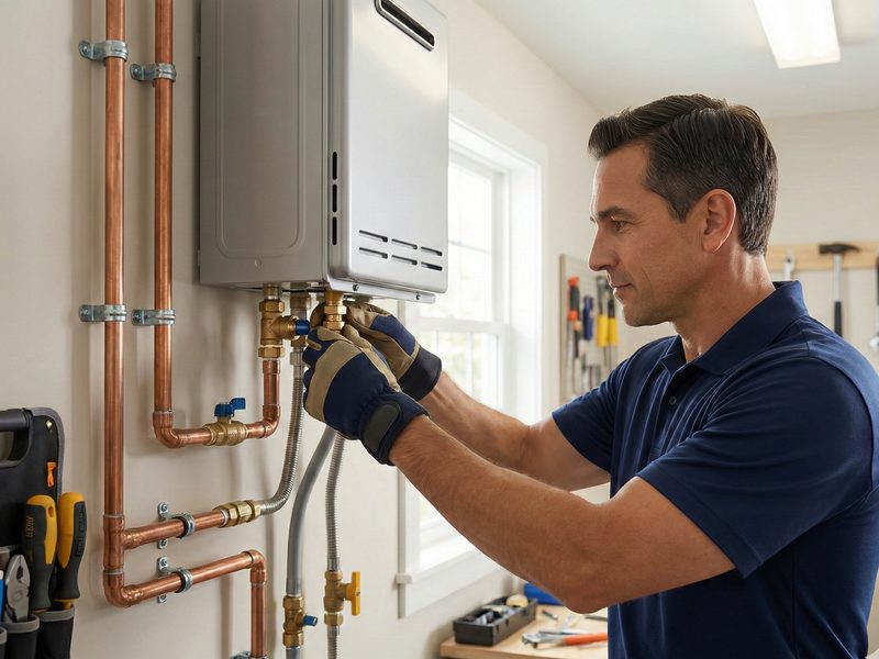 Tankless water heater install